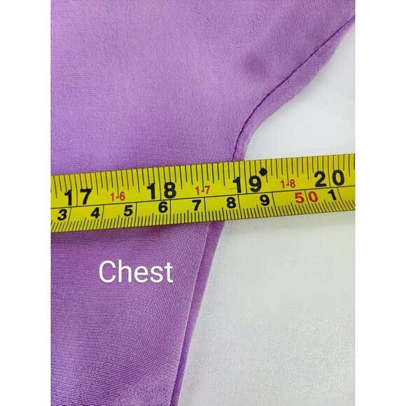 Tibi Chalky Drape Long Sleeve Purple Midi Wrap Silk Dress US 4 - Picture 11 of 14